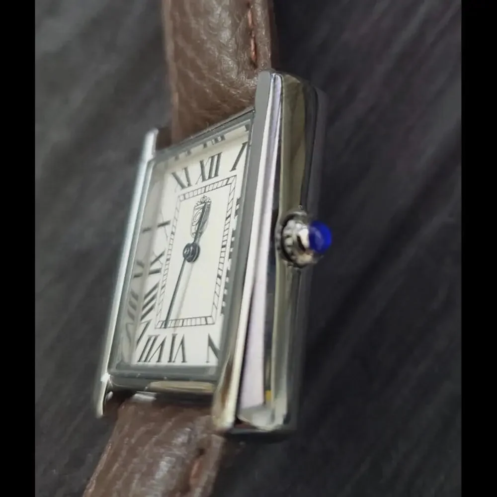 1888‎ Pierre Lucerne Tank Swiss Inspired Men Watch Brown Band
